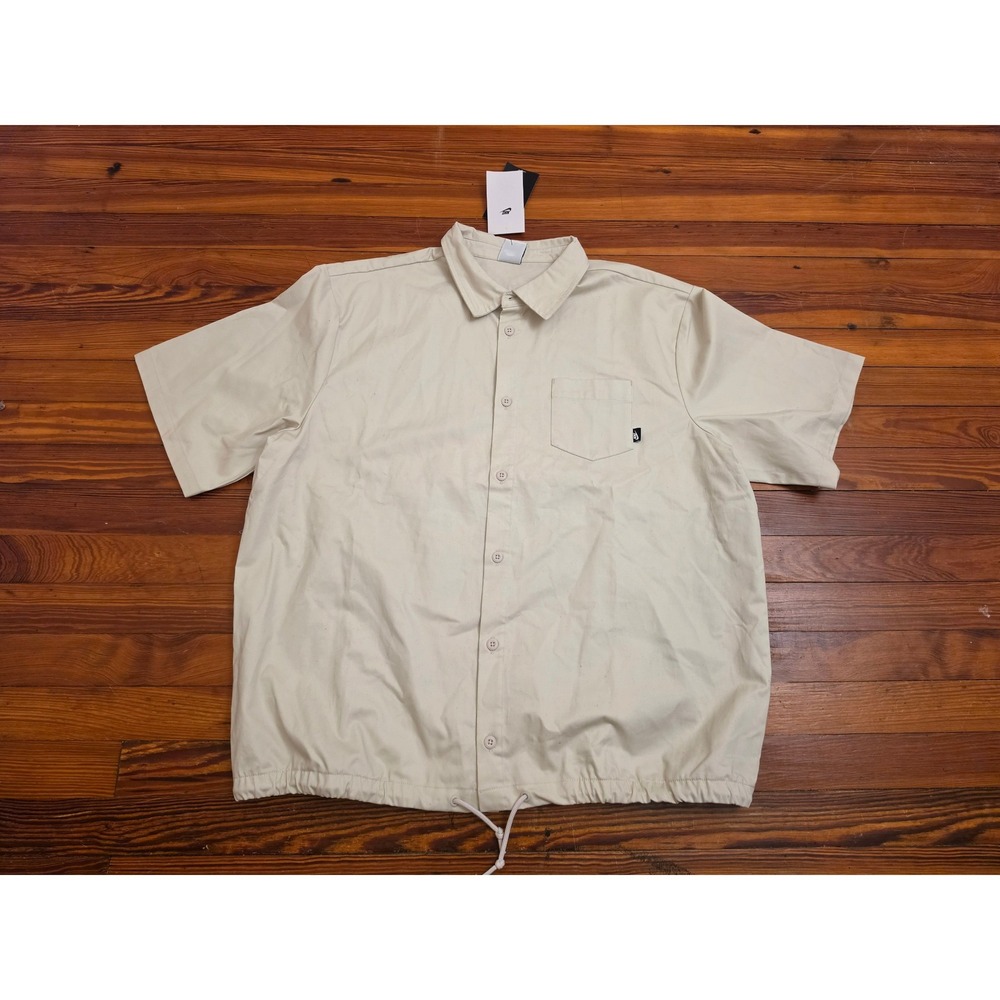 Nike Life Mens Short Sleeve Work Shirt Rattan Beige DX0718-206 Large NWT